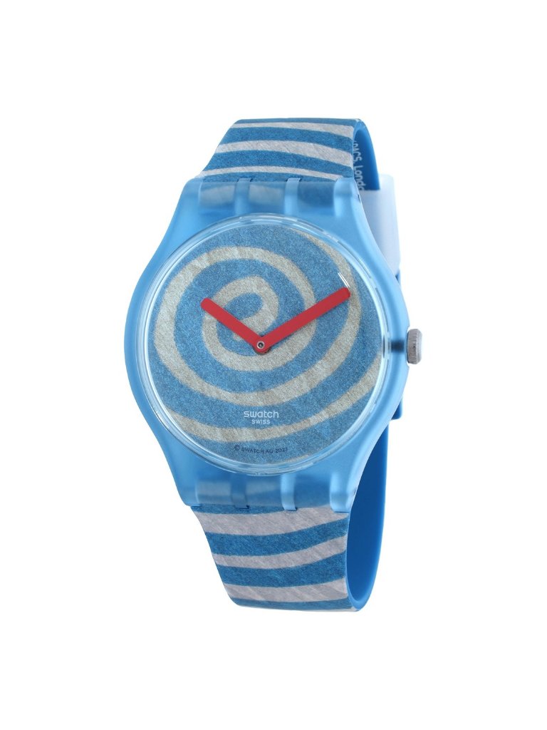 Nwt Swatch Bourgeois's Spirals Quartz Blue Dial Watch